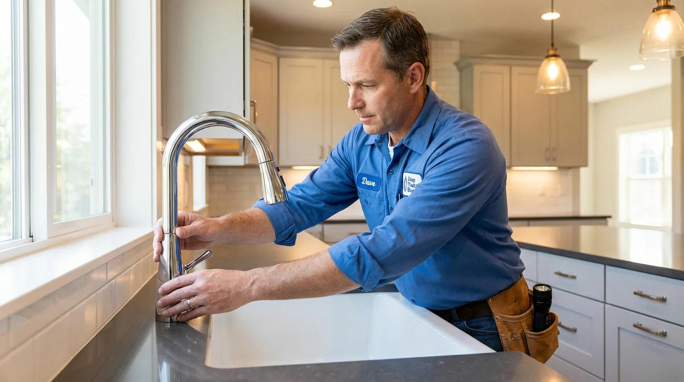 Kitchen faucet installation by Johns Plumbing LLC in Three Oaks